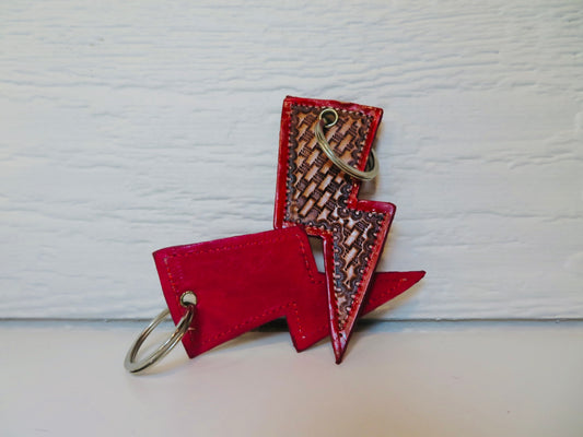 Tooled leather lightning bolt