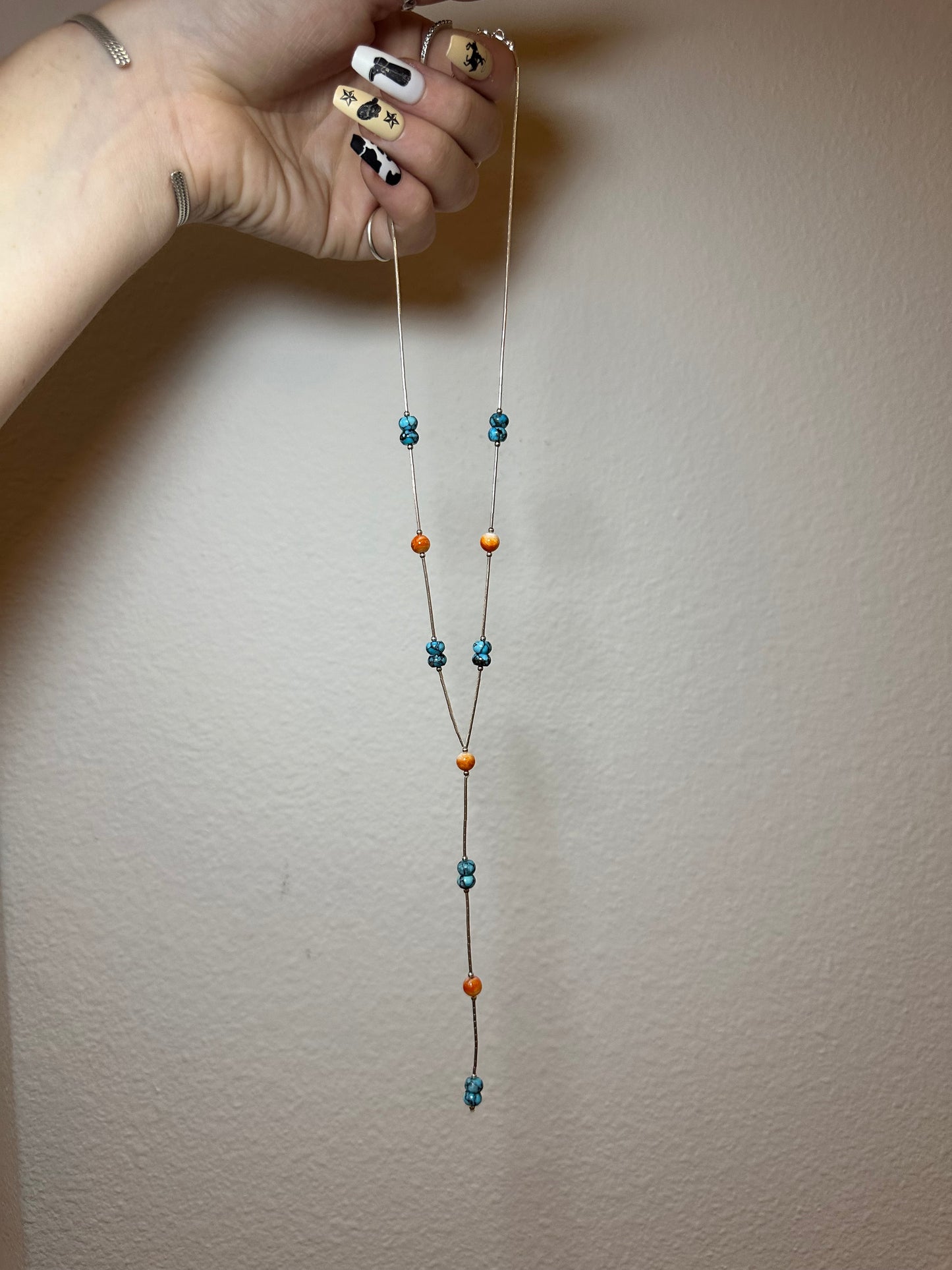 The prettiest of spiny and turquoise lariat