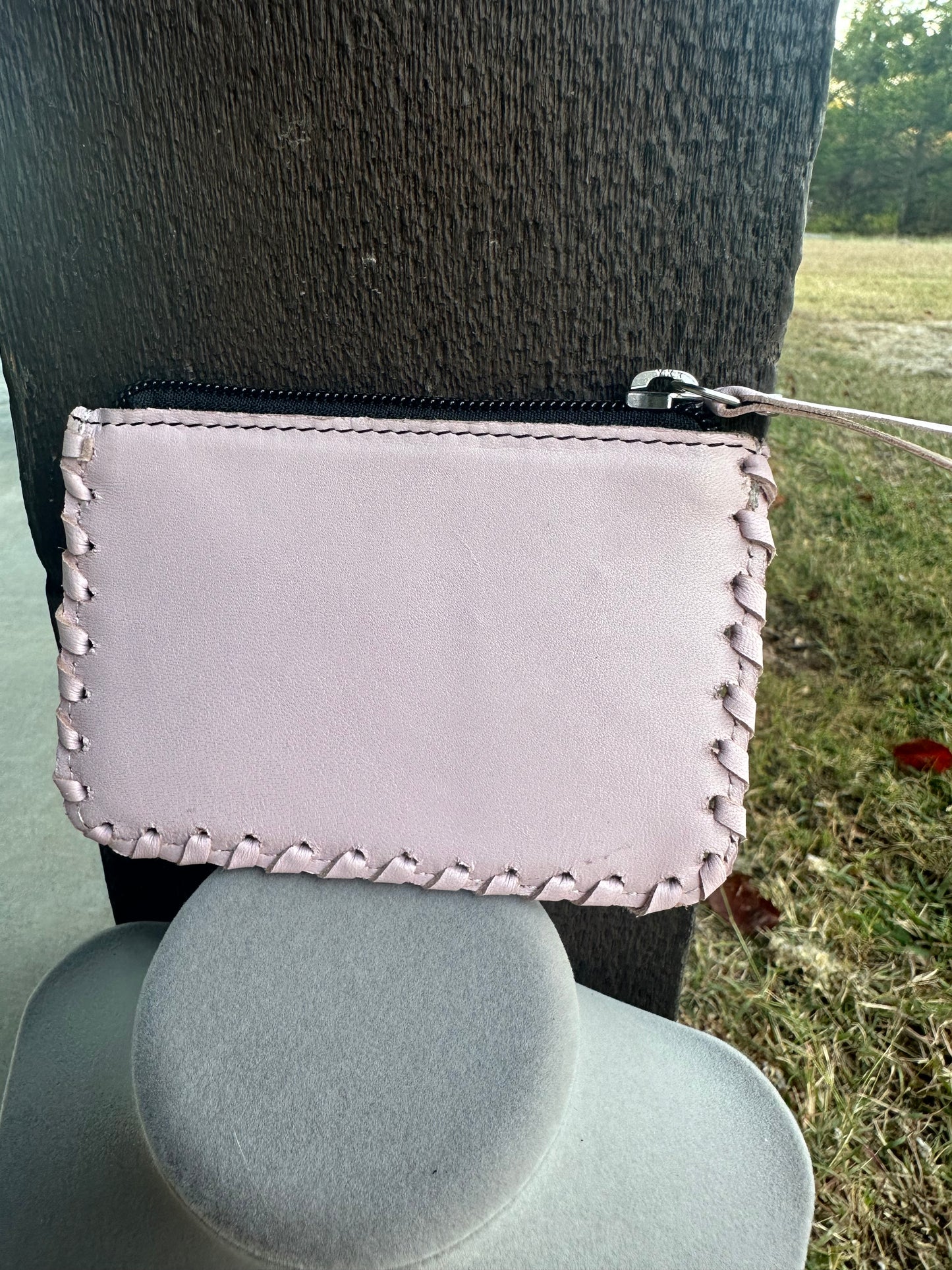 Boot stitch coin purse