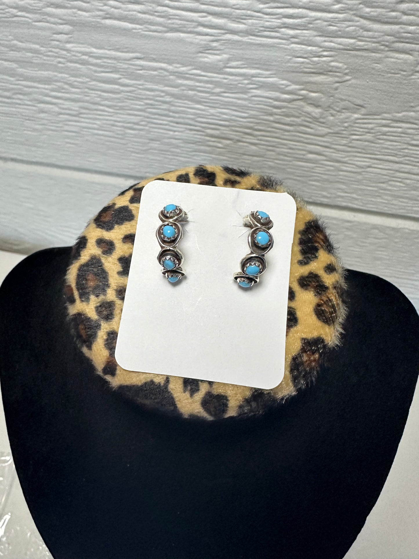 Sterling silver hoop with turquoise