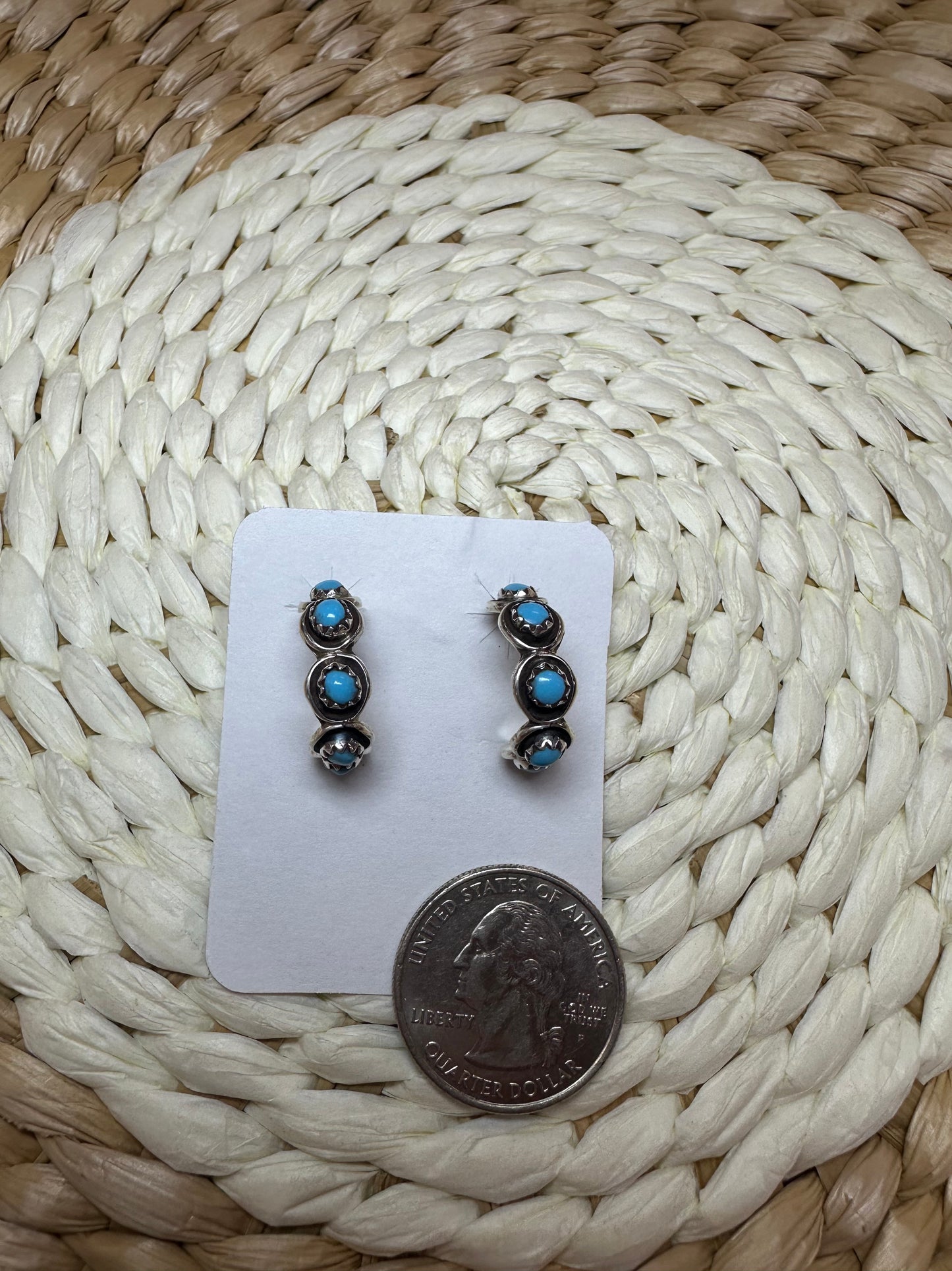 Sterling silver hoop with turquoise