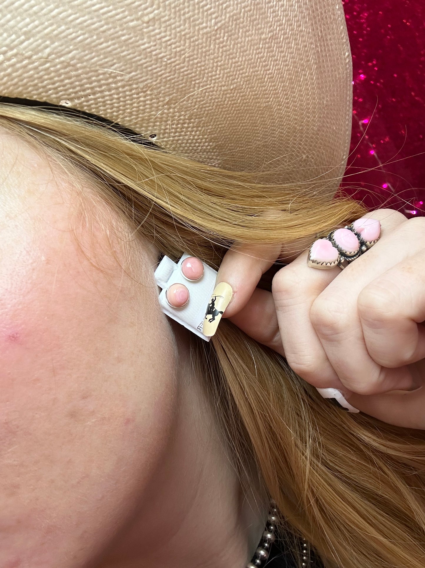 Sterling silver and pink conch