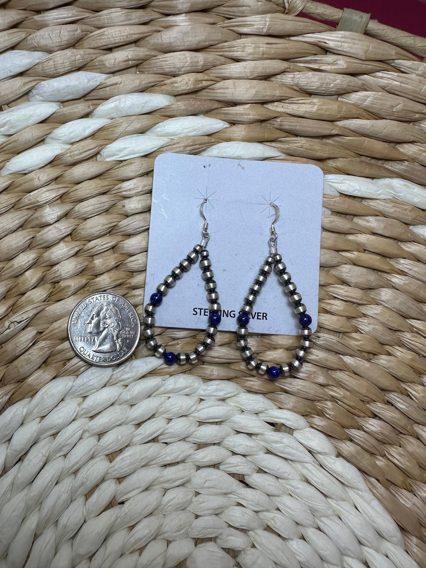 Pearly lapis teardrop