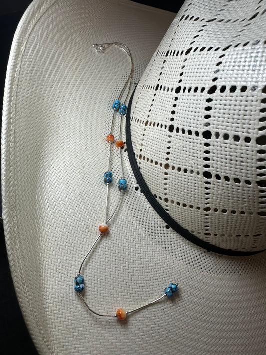 The prettiest of spiny and turquoise lariat